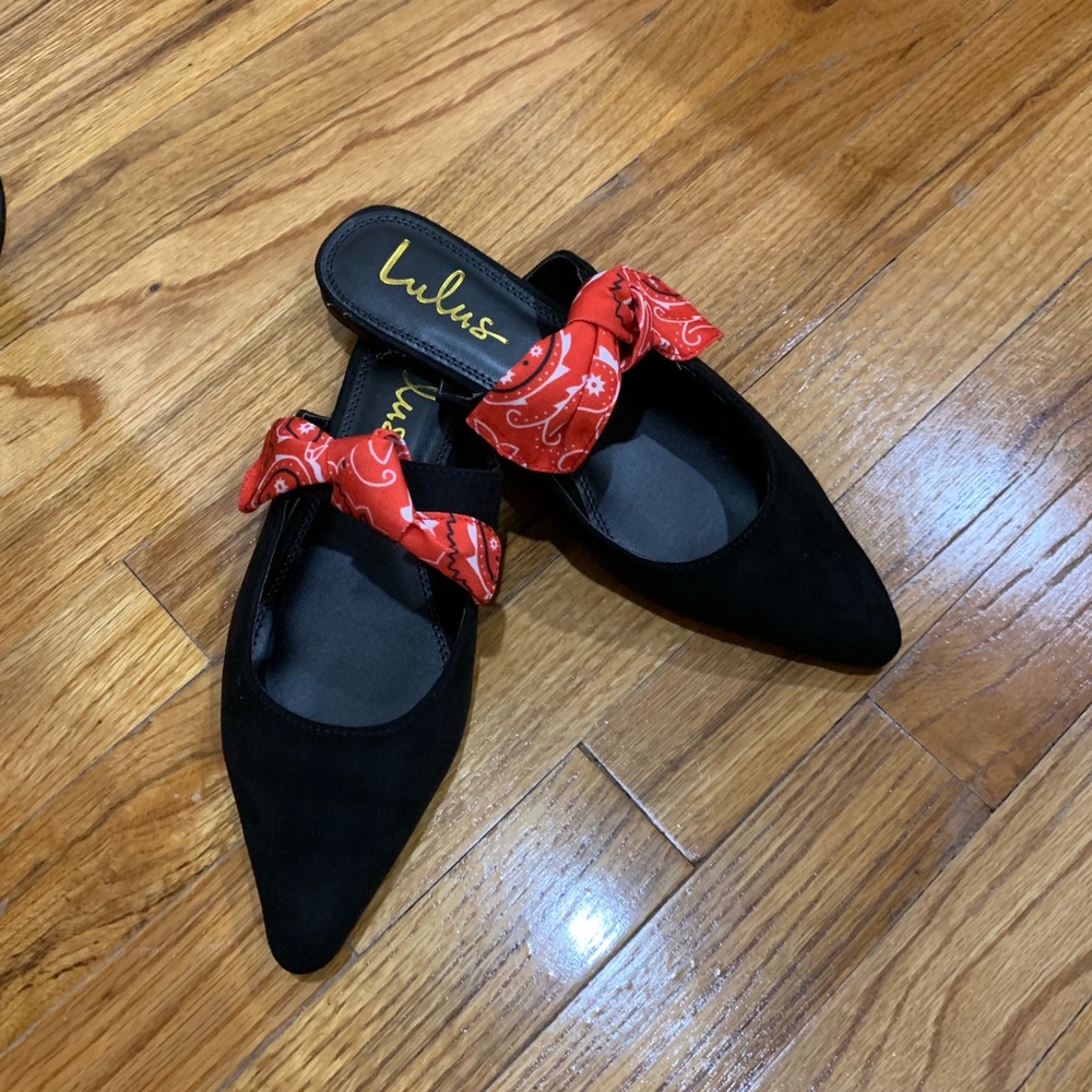 Open Heel Flats with Bow